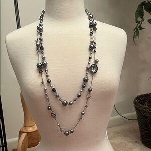 Elegant Silver Beaded Necklace